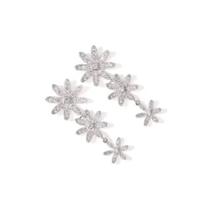 925 Silver Long Flower AAA Zircon