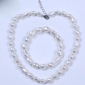 Necklace & Bracelet Set – Genuine freshwater Pearl AA