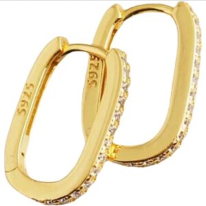 925 Silver Earrings with Zircon Stones & 18K Gold Plating
